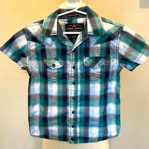 Boys Plaid Western Shirt